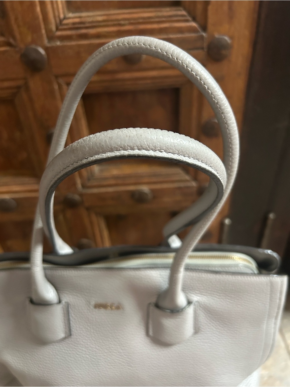 Furla Alba Medium gray pebbled Leather in light Onice gray tote - Picture 4 of 15